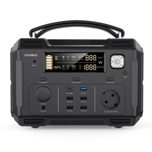 Купить Зарядная станция  Choetech 500W Type-C/USB/DC/AC в Киеве - фото №1
